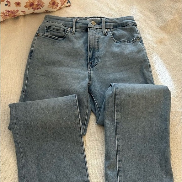 Good American Good Legs Straight Jeans Size 2/26 Blue 449 Wash High Rise Denim - Picture 8 of 15